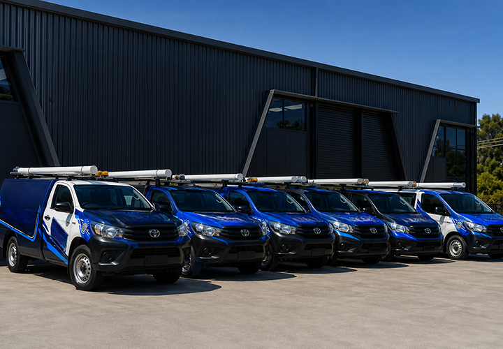 Fleet of Rodd Point Blocked Drains plumbing vans