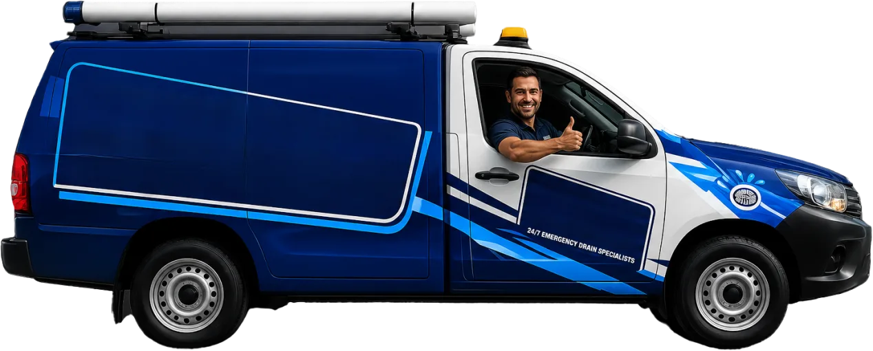 Our drain service van out on a Rodd Point job